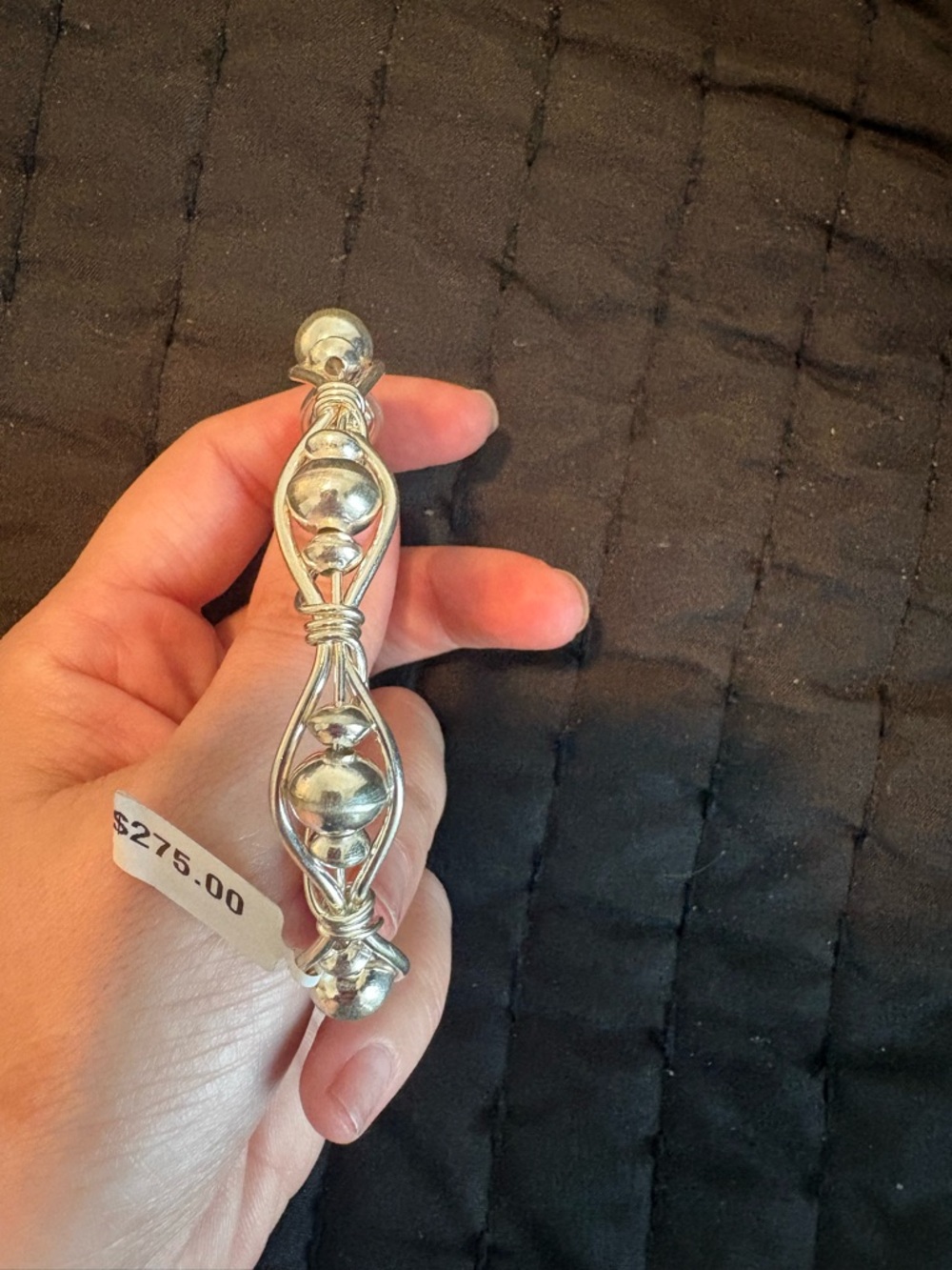 Silver Wire-Wrapped Bead Bracelet